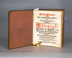Lot 1216, Auction  126, Kirchen-Ordnung, wie es mit der christlichen Lehre,, und Ceremonien, &c. in unsern, Ludewigs, Grafens zu Nassau, gehalten wird