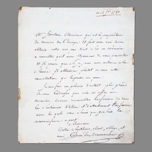 Lot 2504, Auction  126, Beaumarchais, Pierre Augustin Caron de, Brief an einen Redakteur. 1780