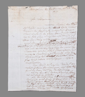 Lot 2520, Auction  126, Fouqué, Friedrich de la Motte, Brief an den Musikverleger A. M. Schlesinger. März 1821