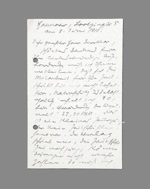 Lot 2534, Auction  126, Löns, Hermann, Brief an den Herausgeber einer Zeitschrift. 1910