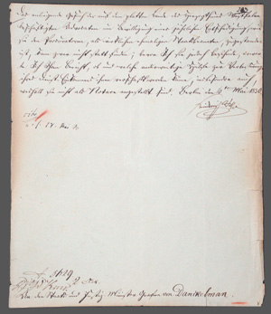 Lot 2583, Auction  126, Friedrich Wilhelm III., König von Preußen, Brief an den Justizminister Danckelman.1830.