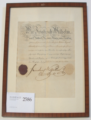 Los 2586 - Friedrich Wilhelm IV., König von Preußen - Ordensverleihung an einen Hauptmann und Oberförster. 1852. - 1 - thumb