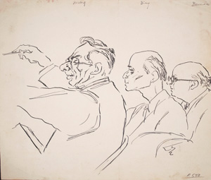 Lot 3080, Auction  126, Dolbin, Benedikt Fred, Portrait von Fritz Stiedry, Kurt Adler, John Gutman, Karol Rathaus, Dino (Konstantinos Yannopoulos)