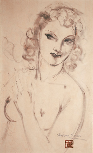Lot 3283, Auction  126, Kono, Micao, Portrait einer Frau. Signierte Original-Zeichnung 