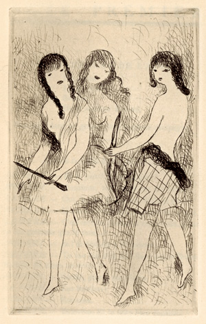Lot 3295, Auction  126, Bloch, Jean-Richard und Laurencin, Marie - Illustr., Dix filles dans un pré