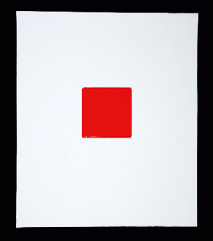 Los 3380 - Takeoka, Yuji - Rote Lack-Quadratfläche auf Papier - 0 - thumb