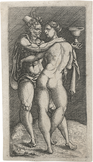 Lot 5178, Auction  126, Niederländisch, 1. Hälfte 16. Jh. Sich umarmendes Liebespaar