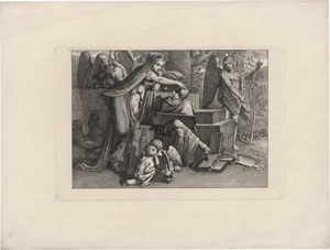 Lot 5412, Auction  126, Russ, Carl, Allegorie auf die Kunst: Ein Jüngling vom Genius der Kunst inspiriert