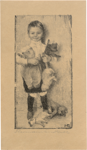 Los 5459 - Sandkuhl, Hermann - Knabe mit zwei Hunden  - 0 - thumb