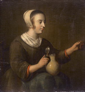 Lot 6024, Auction  126, Metsu, Gabriel - Schule, Junge Frau mit Wasserkrug