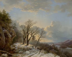 Lot 6057, Auction  126, Koekkoek, Barend Cornelis, Große Winterlandschaft mit Staffage