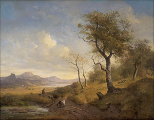 Lot 6119, Auction  126, Hofstetten, Franz Xaver von, Voralpenlandschaft mit einem Hirten und seinem Vieh