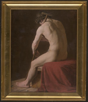 Los 6169 - Dänisch - um 1830. Sitzender männlicher Akt in Rückenansicht - 1 - thumb