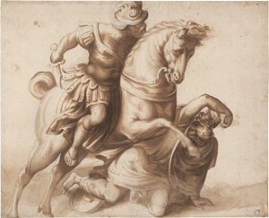 Lot 6524, Auction  126, Italienisch, um 1600. Römischer Soldat, einen Mann überfallend