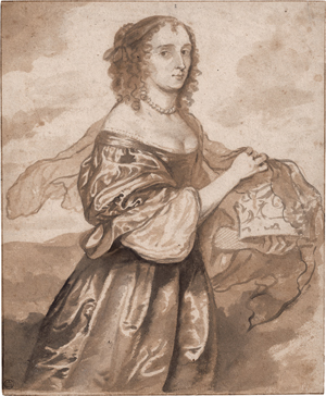 Lot 6543, Auction  126, Netscher, Caspar, Bildnis der Jane Lane, Lady Fisher, die Königskrone mit einem Schleier verhüllend