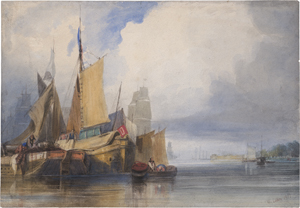 Lot 6709, Auction  126, Callow, William, Ankernde Handelsschiffe