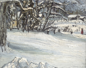 Lot 7271, Auction  126, Lehmpfuhl, Christopher, Winterlandschaft mit roter Figur