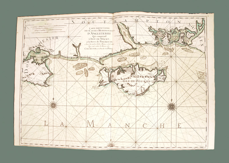 Lot 110, Auction 126, Jaillot, Hubert und Mortier, Pierre, Carte particulière des costes méridionales d'Angleterre qui comprend l'isle de Wicht