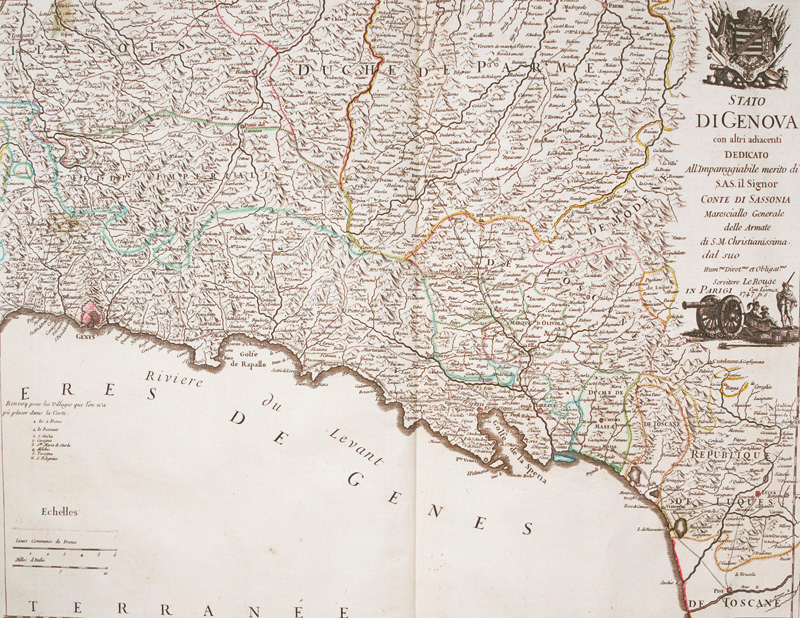 Lot 122, Auction 126, Le Rouge, Georges-Louis, L'Etat de la République de Genes Tiré Des Meillieurs Cartes d'Italie Corrigé sur les Lieux