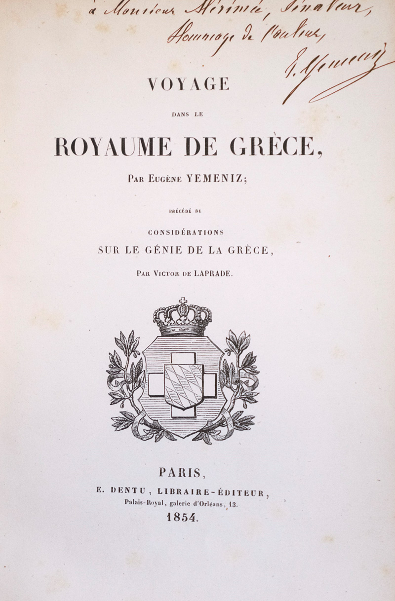 Lot 169, Auction 126, Yemeniz, Eugène, Voyage dans le royaume de Grèce