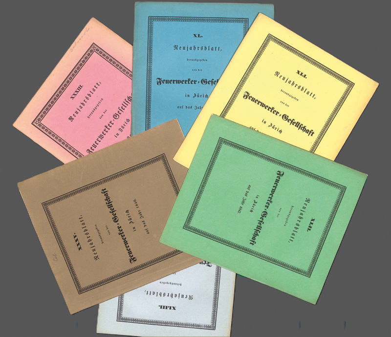 Lot 455, Auction 126, Neujahrsblatt, herausgegeben von der Feuerwerker-Gesellschaft in Zürich, auf das Jahr 1806 bis 1849