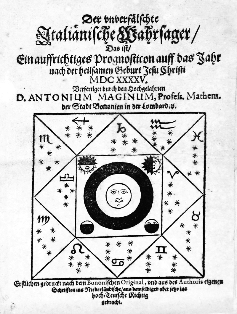 Lot 476, Auction 126, Magini, Giovanni Antonio, Der unverfälschte italiänische Wahrsager. Wohl 1644