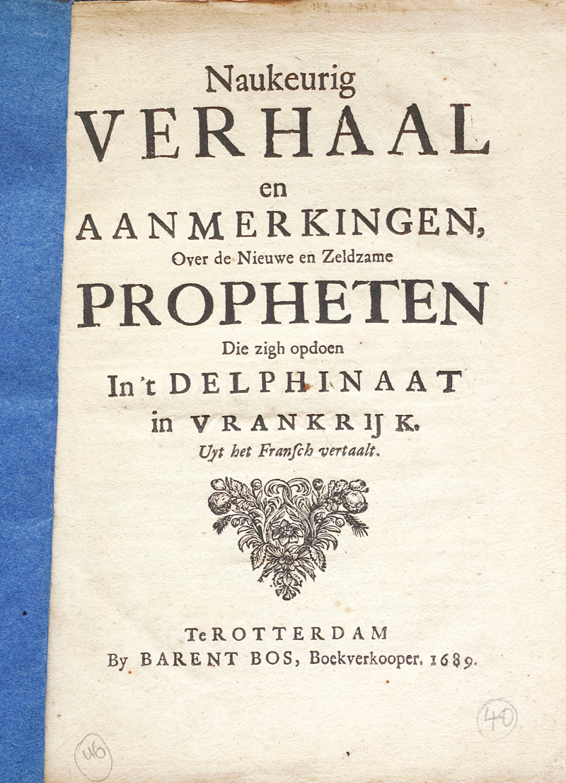 Lot 477, Auction 126, Naukeurig Verhaal en aanmerkingen, over de nieuwe en zeldzame Propheten