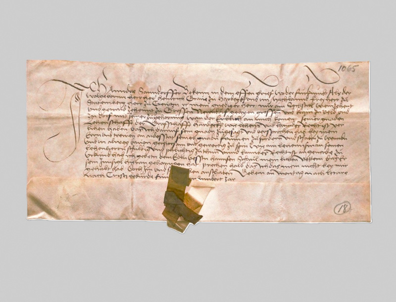 Lot 1019, Auction 126, Heinrich zu Hardegg, Erbschaftskunde zur Bestätigung eines Pachtzehnten