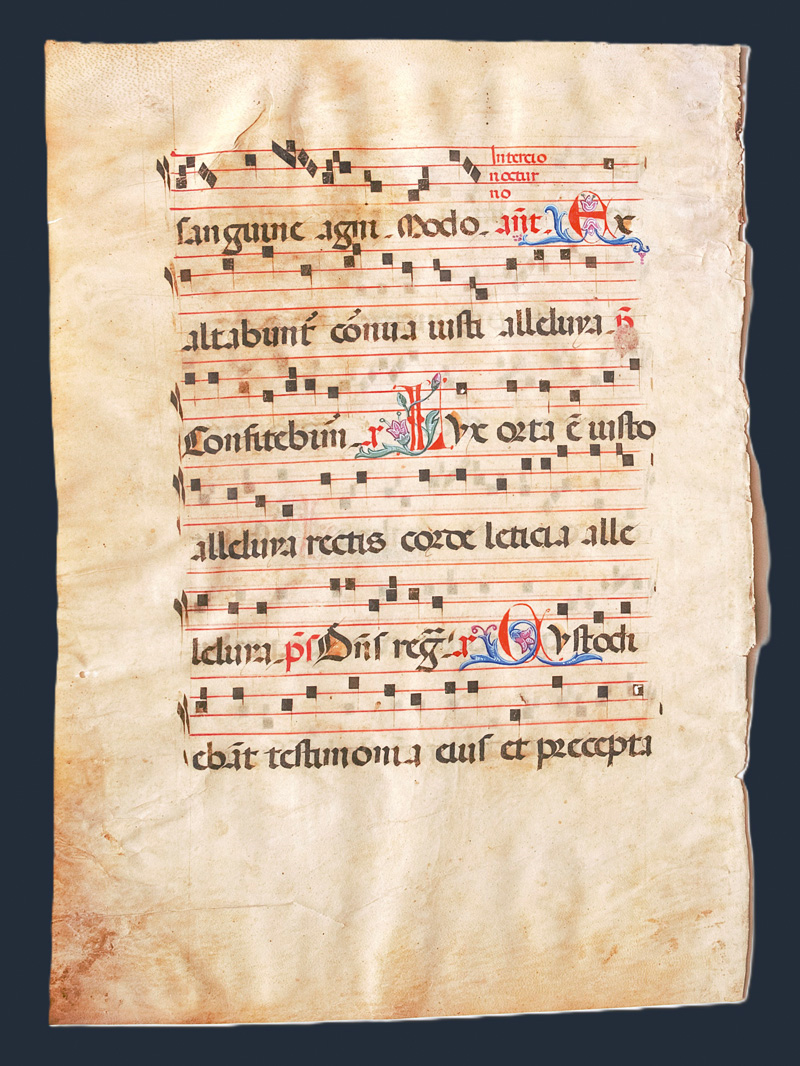 Lot 1022, Auction 126, Gloria patri, et filio et spiritui sancto. 6 Einzelblätter aus einem Antiphonale. - Italien 16. Jahrhundert