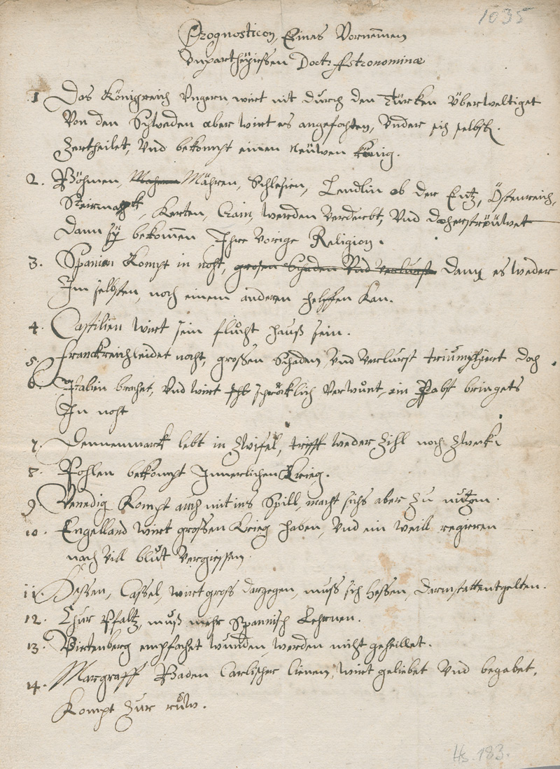 Lot 1028, Auction 126, Prognosticon, Eines Vornemen unparteiischen Doct: Astronominae