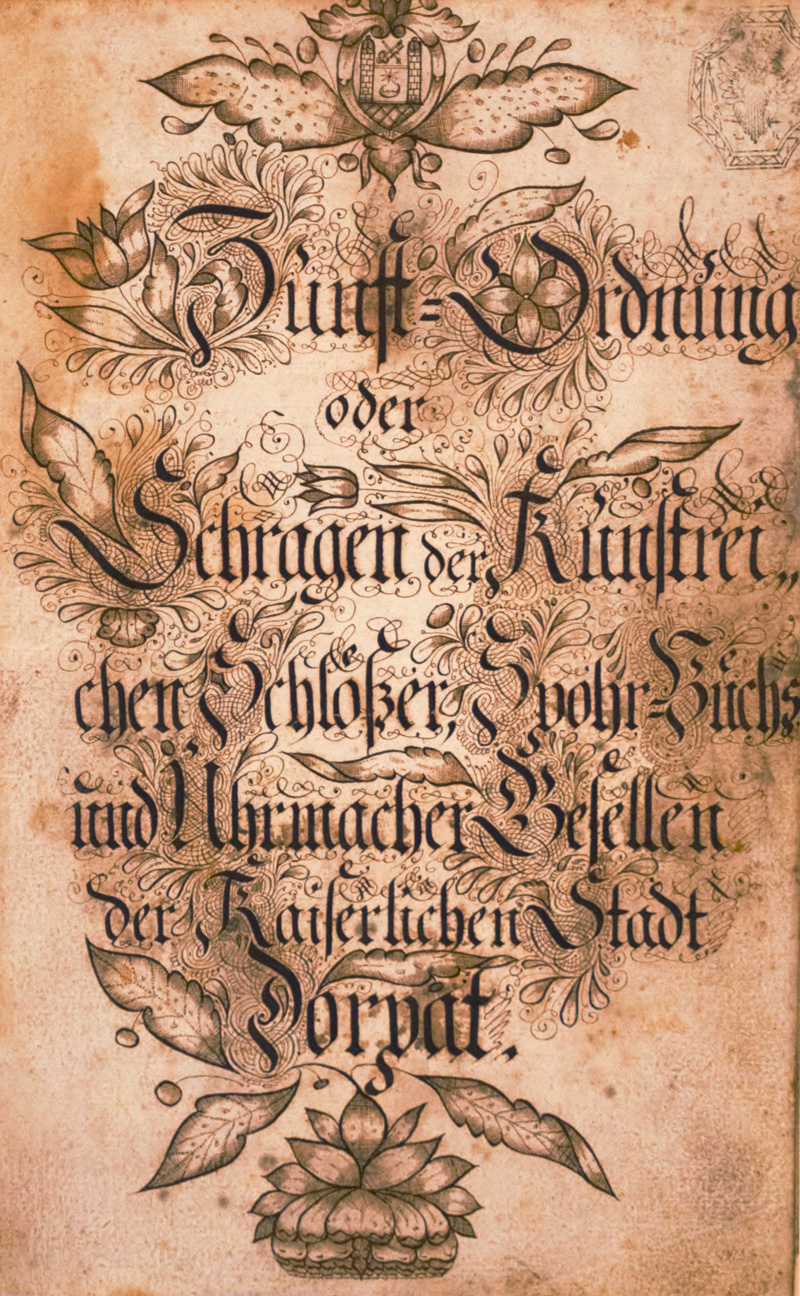 Lot 1041, Auction 126, Zunft-Ordnung, oder Schragen der Künstreichen Schlößer, Spohr-Büchs und Uhrmacher Gesellen