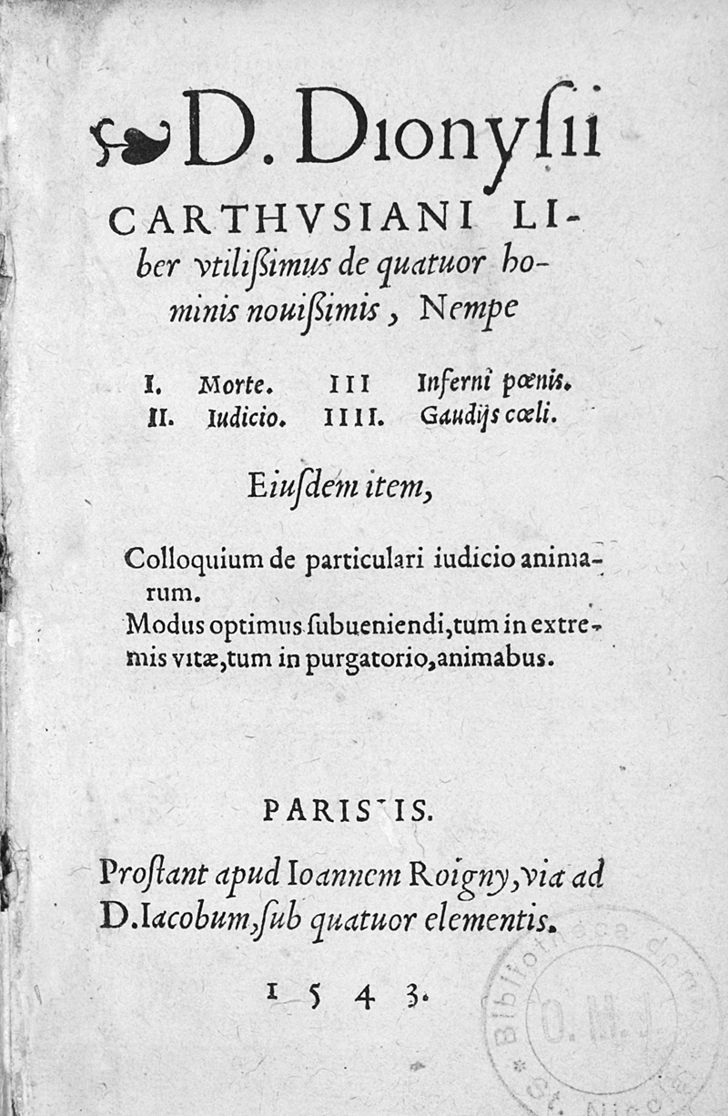 Lot 1121, Auction  126, Dionysius der Kartäuser, Liber utilissimus, de quatuor hominis novißimis