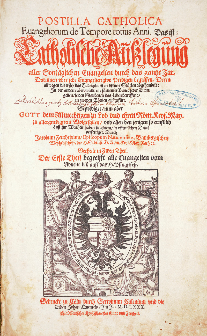 Lot 1132, Auction  126, Feucht, Jacobus, Postilla catholica evangeliorum de tempore totius anni
