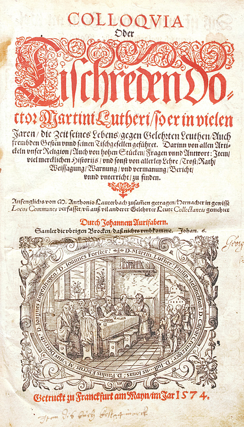 Lot 1149, Auction 126, Luther, Martin, Colloqvia oder Tischreden