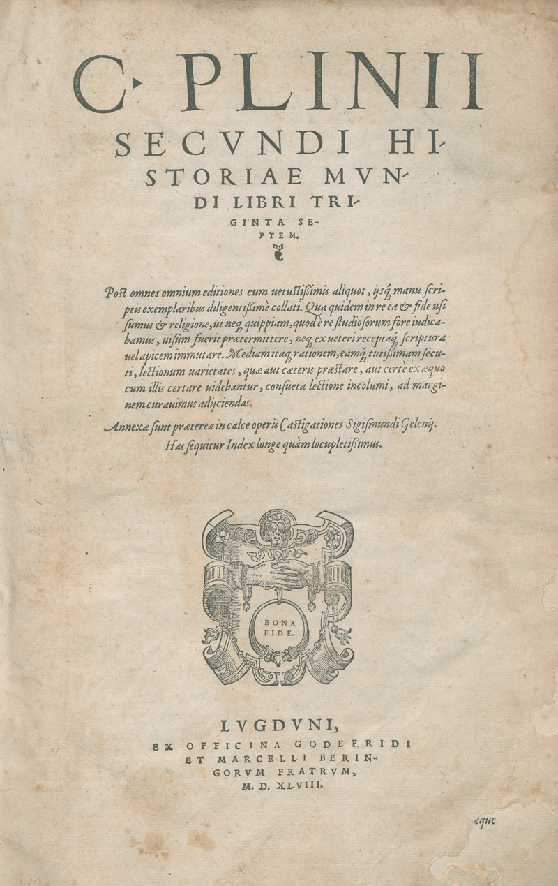 Lot 1177, Auction 126, Plinius Secundus, Gaius d. Ä., Historiae mundi libri triginta septem