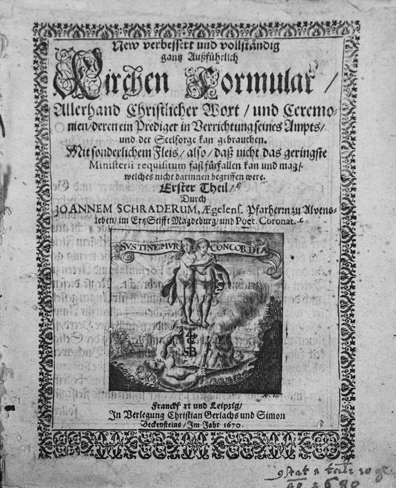 Lot 1219, Auction 126, Schrader, Johannes, New verbessert und vollständig gantz außführlich Kirchen Formular