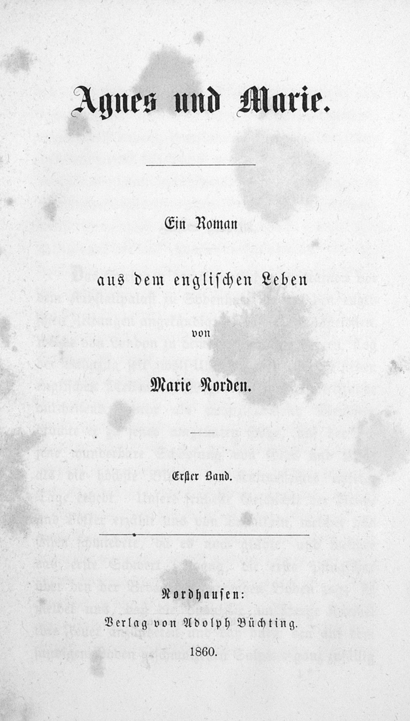 Lot 2082, Auction 126, Norden, Marie (d. i. Friederike Wolfhagen), Agnes und Marie