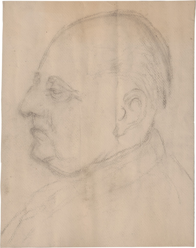 Lot 2509, Auction 126, Benn, Gottfried, Masch. Brief mit eigh. Nachschrift sowie Porträtzeichnung. 1953