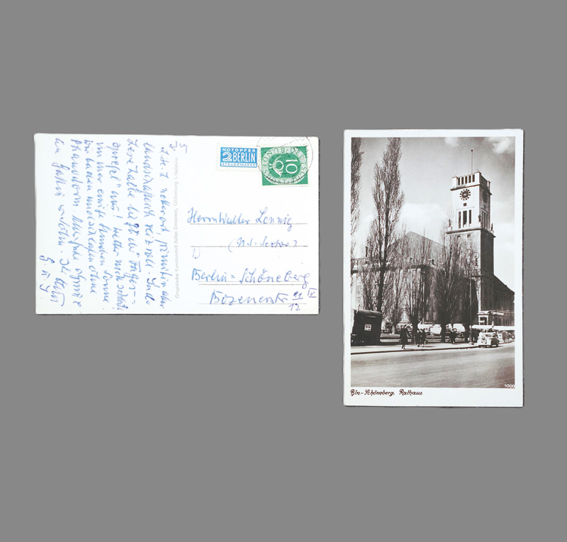 Lot 2510, Auction 126, Benn, Gottfried, 2 Ansichts-Postkarten. 1952