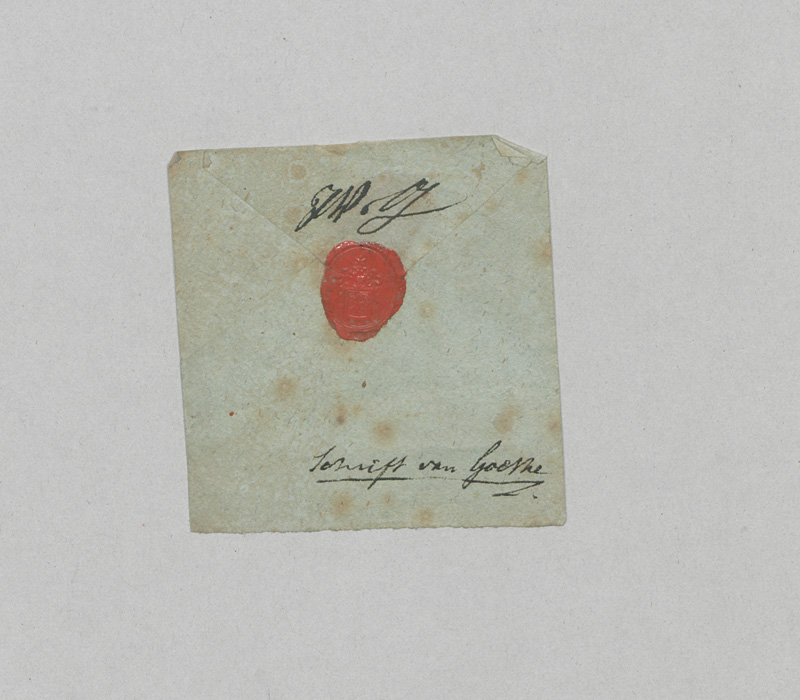 Lot 2525, Auction 126, Goethe, Johann Wolfgang von, Monogramm und Lacksiegel auf einem Umschlag-Fragment. 1810