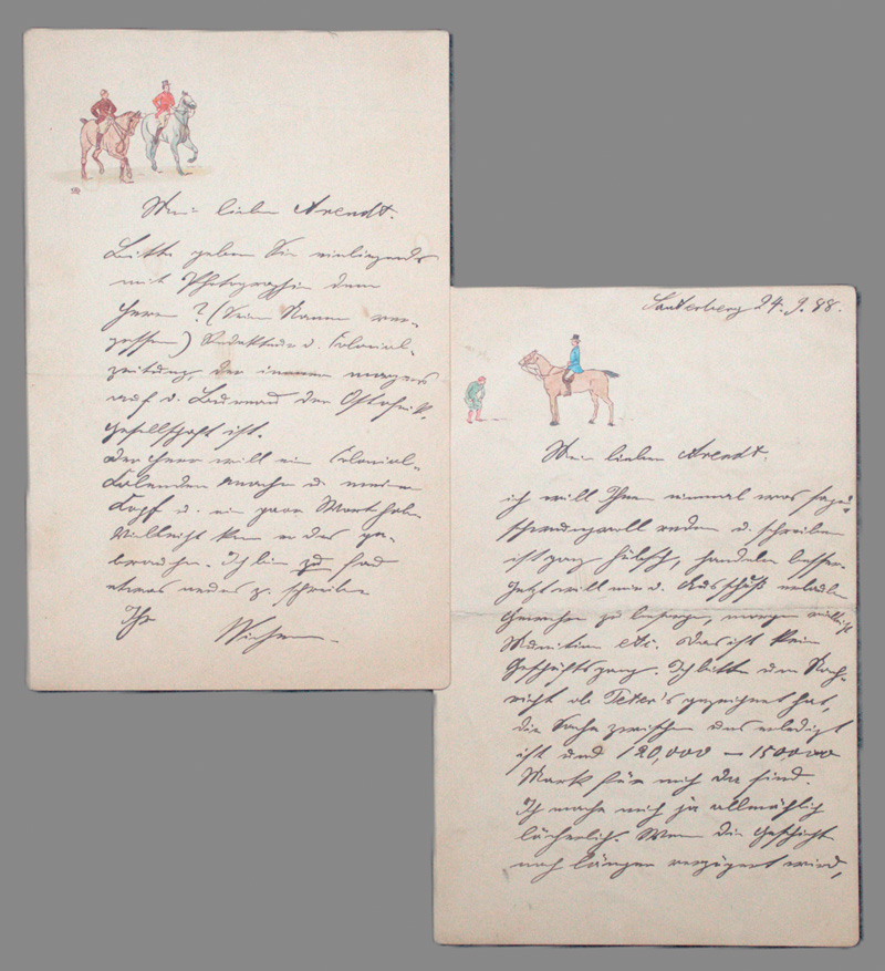 Lot 2604, Auction  126, Wissmann, Hermann von, 2 Briefe an einen Freund über die Emin-Pascha-Expedition. 1888