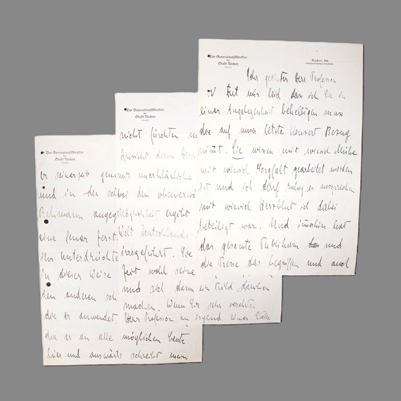 Lot 2627, Auction 126, Karajan, Herbert von, Brief über einen Kritiker. 1936