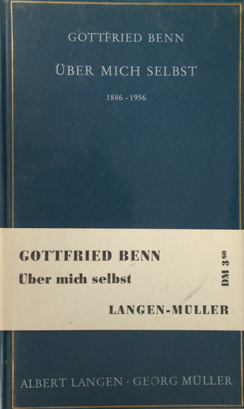 Lot 3024, Auction 126, Benn, Gottfried, Über mich selbst 1886-1956 (Widmungsexemplar)
