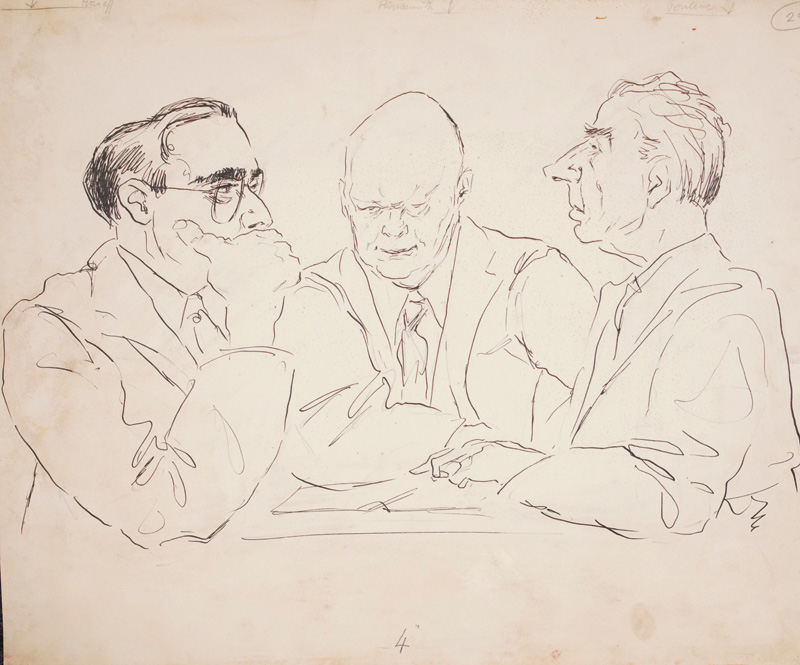 Lot 3079, Auction 126, Dolbin, Benedikt Fred, Portrait von Francis Poulenc, Paul Hindemith und Alexei Haieff