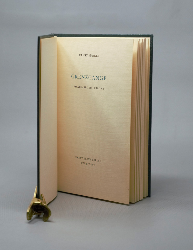 Lot 3227, Auction 126, Jünger, Ernst, Grenzgänge. OLeder. Stuttgart 1966. - Erste Ausgabe. - 300 signierte Exemplare