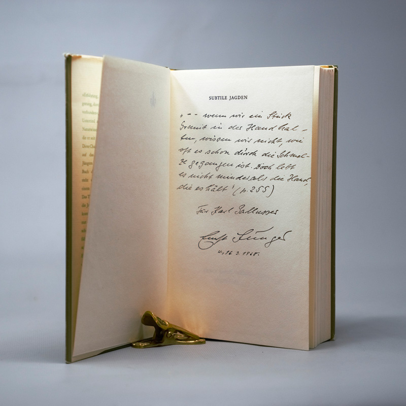Lot 3230, Auction 126, Jünger, Ernst, Subtile Jagden. Stuttgart 1967. - Erste Ausgabe. - Widmungsexemplar