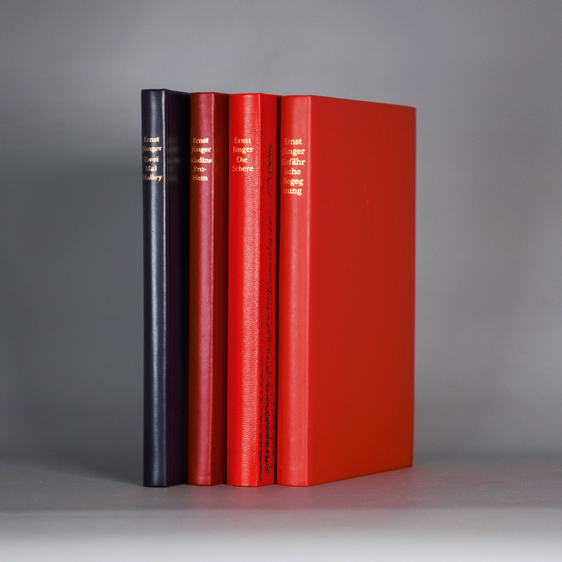 Lot 3251, Auction  126, Jünger, Ernst, Konvolut von 4 Werken in signierten und numm. Ganzlederausgaben. Stuttgart 1966-1990