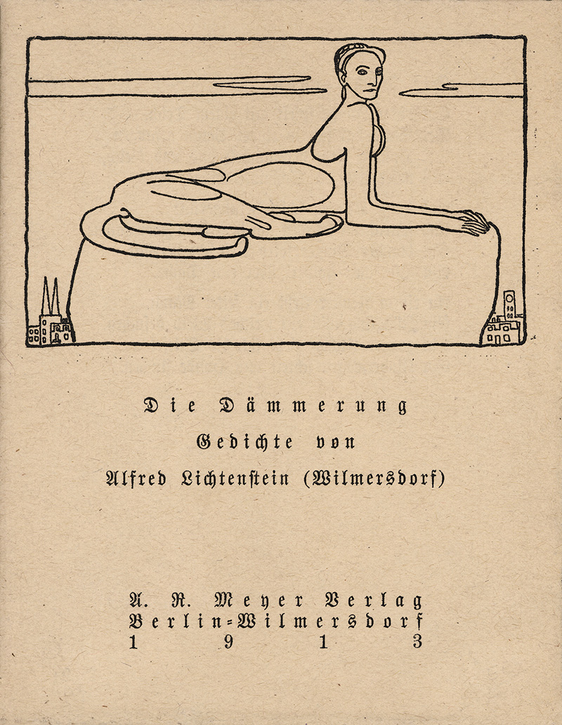 Lot 3302, Auction  126, Lichtenstein, Alfred, Die Dämmerung. Mit Umschlagzeichnung von R. Scheibe. Berlin 1913