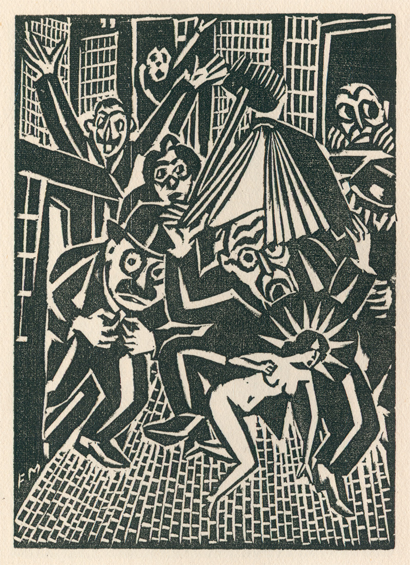 Lot 3309, Auction  126, Masereel, Frans, Idée. Sa naissance, sa vie, sa mort. Mit 83 Original-Holzschnitten. Paris 1920. - 800 sign. Exemplare