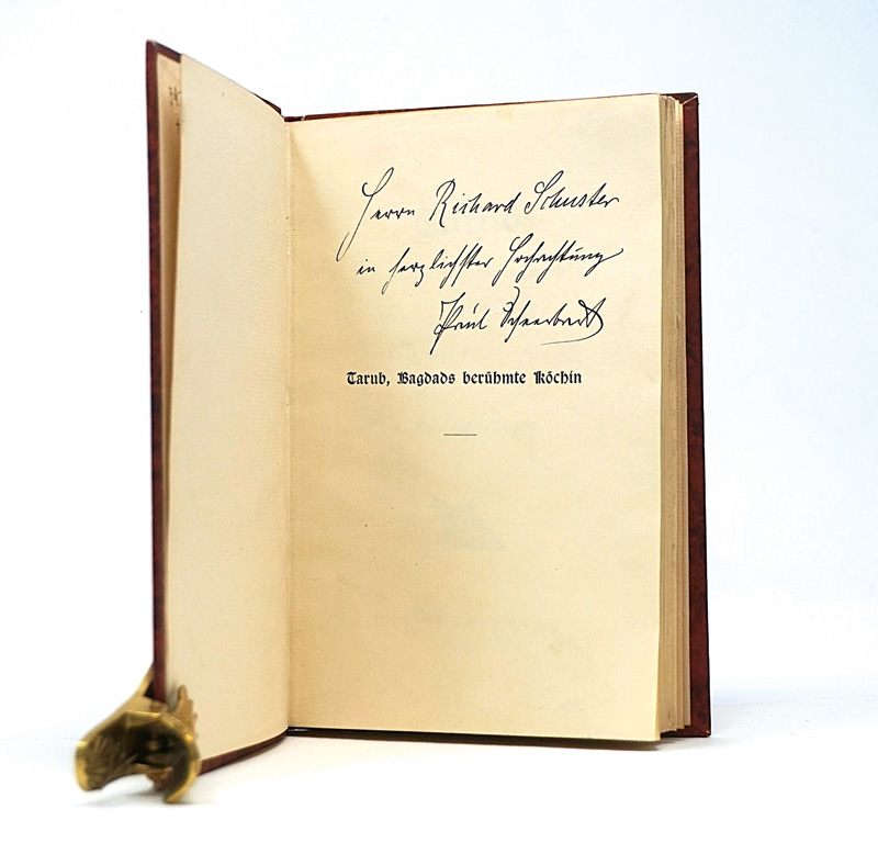 Lot 3354, Auction  126, Scheerbart, Paul, Tarub, Bagdads berühmte Köchin.Berlin, Verein für deutsches Schrifttum, 1897. - Erste Ausgabe mit eigenh. Widmung